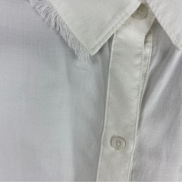 BELLA Dahl White Tencel Fringe Button Down Shirt XS - Picture 6 of 10